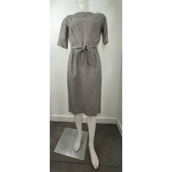 Herman Marcus Dresses & Skirts - VTG 60s Houndstooth Sheath Dress Mad Men Herman Marcus Waist 26 (READ